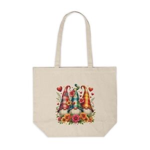Spring Garden Gnome Custom Canvas Tote Bag